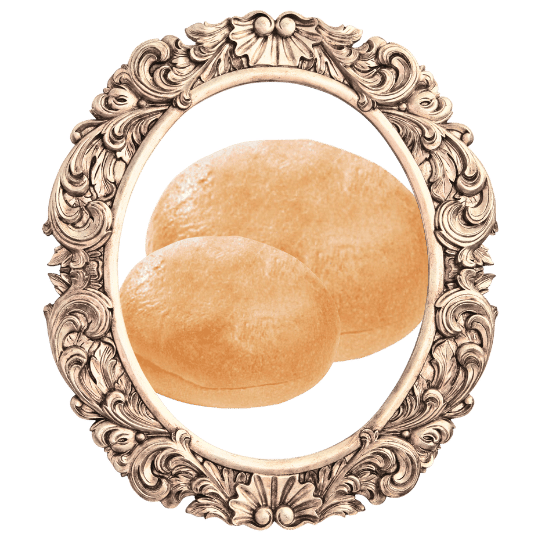 Pan de Bonete in an ornate frame