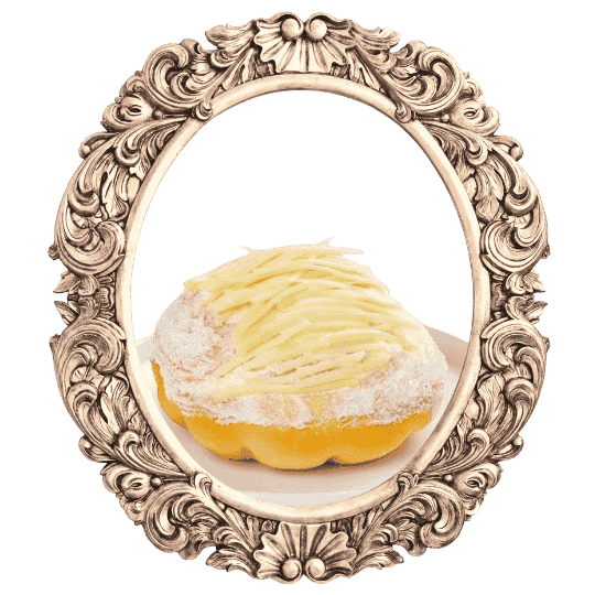 Premium ensaymada in an ornate frame