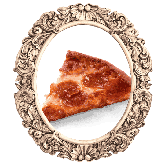 Pizza Bonito in an ornate frame