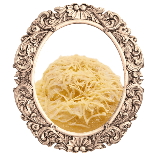 Cheese ensaymada in an ornate frame